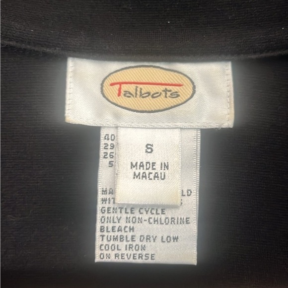 Talbots black zip up sweatshirt‎ women’s size small - Picture 3 of 3